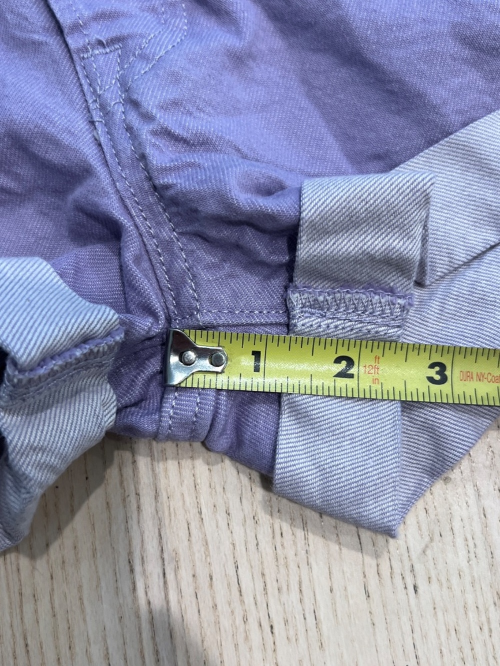 Levis 501 Womens Lavender Purple Denim Shorts Size 26 Mid Rise Pastel Cuffed Y2K - Picture 12 of 13
